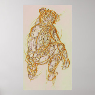 Tekening vrouw gebaar poster