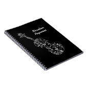 Tekening witlijn Violin Tekening, naam Notitieboek (Rechterzijde)