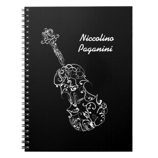 Tekening witlijn Violin Tekening, naam Notitieboek (Voorkant)