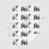 Tekening witte Beer lijn Golfhanddoek (Insitu)