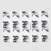 Tekening witte Beer lijn Golfhanddoek (Horizontaal)