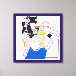 Tekeningen 14 van de nacht & van het Dutje het Canvas Afdruk