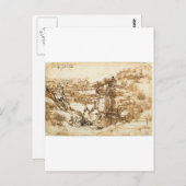 Tekeningen door Leonardo da Vinci Briefkaart (Voorkant / Achterkant)
