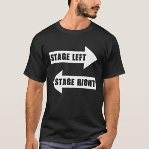 Tekeningen links en rechts op het podium Drama act T-shirt