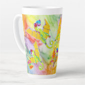 Tekeningen over de Waterverf latte Mok (Linkerhoek)