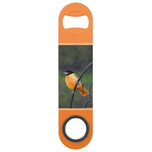 Tekeningen van de wielewaal - originele vogelkunst speed flessenopener