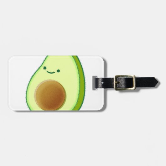 Tekeningen van een Cute Avocado Bagagelabel (Voorkant horizontaal)