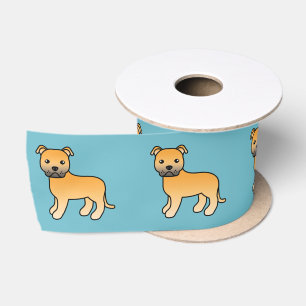Tekeningen van een lichtbruine Staffordshire Bull Lint