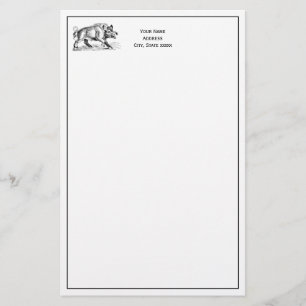 Tekeningen van een oud everzwijn BW #2 Briefpapier