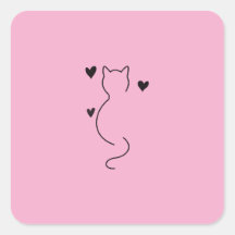 tekeningen van een schattig katje met een roze ach