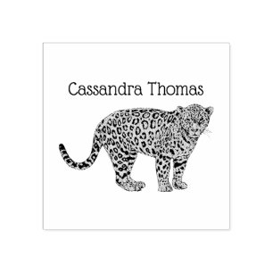 Tekeningen van een vintage luipaard cheeta gevlekt rubberstempel
