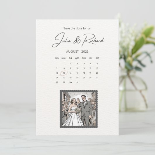 Tekeningen van komische stellen Opslag Datum Kaart (Staand voorkant)