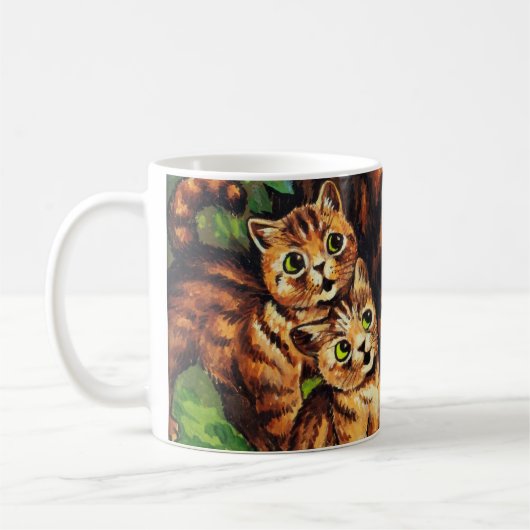 Tekeningen van lieve kat en katjes door Louis Wain Koffiemok (Links)