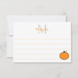 Tekeningen van Maan Zakelijke Monogram Gelinieerd Notitiekaartje
