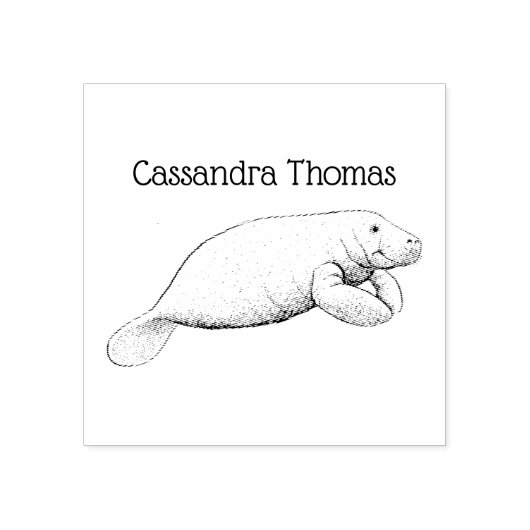 Tekeningen van oude lamantijn naam 	rubberstempel (Afrduk)