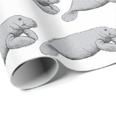 Tekeningen van oude lamantijnen cadeaupapier (Rol Hoek)