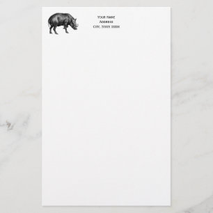 Tekeningen van oude wilde zwijnen BW Briefpapier