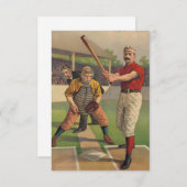 Tekeningen van vintage honkbalkaart bedankkaart (Voorkant / Achterkant)