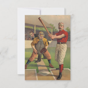 Tekeningen van vintage honkbalkaart bedankkaart