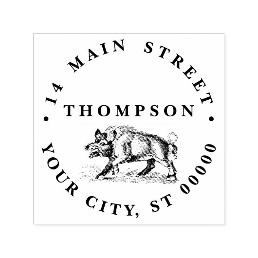 Tekeningen van Wilde Zwijnen uit het Verleden BW # Zelfinktende Stempel (Design)