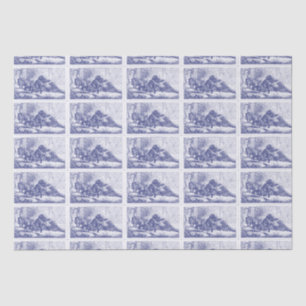 Tekeningen van wilde zwijnenfamilie Blauw Tissuepapier