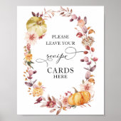 Tekenkaartjes bruidsborrel 'Pompoenherfst' Poster (Voorkant)