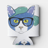 Tekenkat-mascot-kattenpotlood Blikjeskoeler (Achterkant)