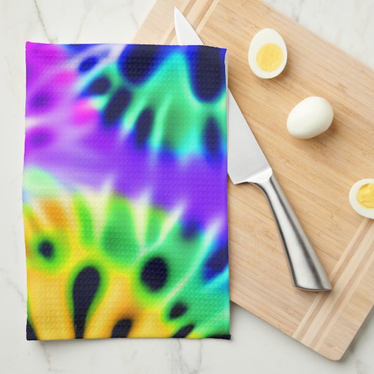 Tekenkleurstof wervelpatroon ontwerp theedoek (Quarter Fold)