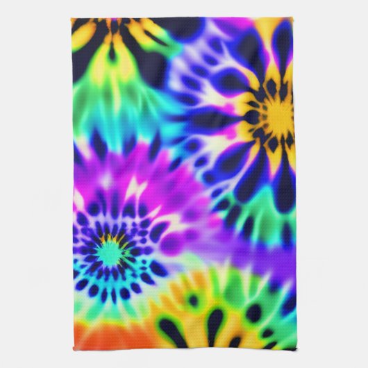 Tekenkleurstof wervelpatroon ontwerp theedoek (Verticaal)