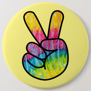 Tekenknop Regenboog Vrede Ronde Button 6,0 Cm
