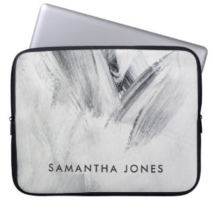 Tekenlijnen Tekst wit zwart Laptop Sleeve