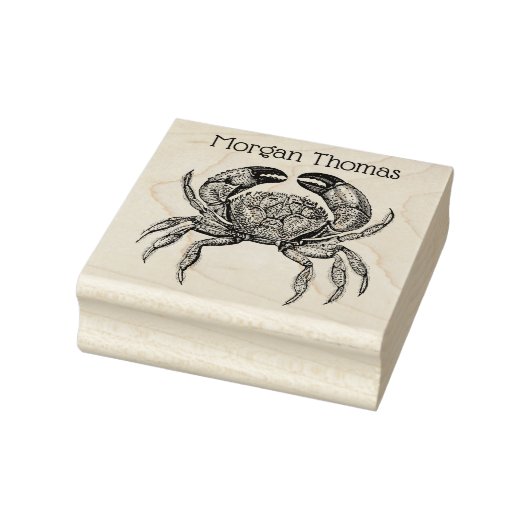 Tekennaam van antieke krab #1 	rubberstempel (Stempel)