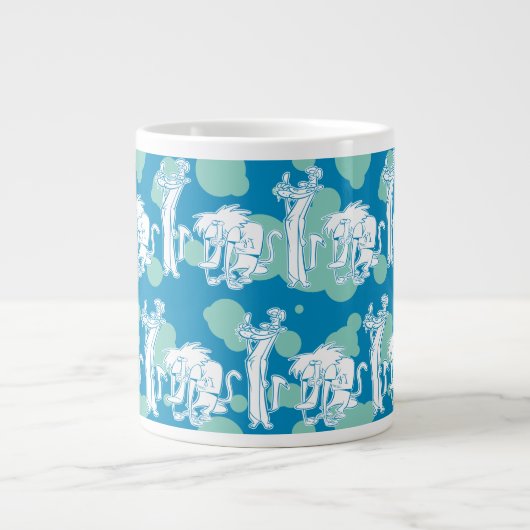 Tekenpatroon en Baboon Blue Extra Grote Beker (Voorkant)