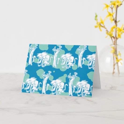 Tekenpatroon en Baboon Blue Kaart (Gele Bloem)