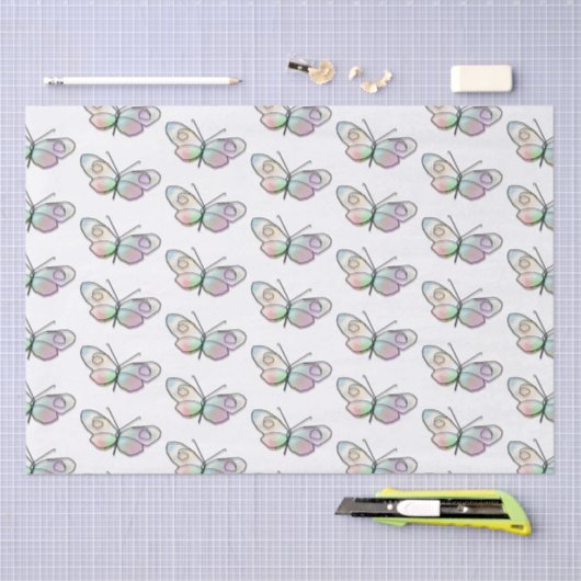 Tekenpatroon voor vlindervleugel tissuepapier (Craft)