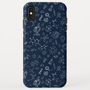 Tekenpatroon wetenschap/chemie iPhone XS max hoesje