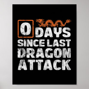 Tekens 0 dagen sinds laatste drakenaanval verhit poster