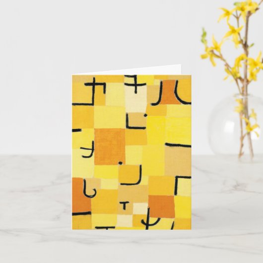 Tekens in Geel Abstract Paul Klee Kaart (Gele Bloem)
