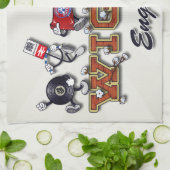 Tekens met tekenfilm theedoek (Gevouwen)