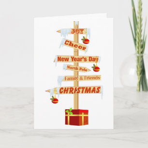 Tekens van Kerstmis Feestdagen Kaart