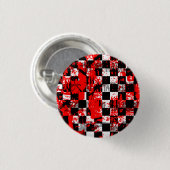 Tekenspleet Schaakbord Grafisch Ronde Button 3,2 Cm (Voorkant /achterkant)