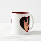 TEKENTAAL IK HOOP VAN JE HART, HAND TWEEKLEURIGE KOFFIEMOK (Voorkant rechts)