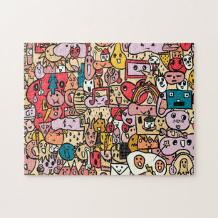 Tekenteken met tekenfilm met handtekening Kinder s Legpuzzel