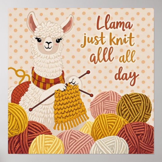 Tekentjeslama met een gebreide sjaal poster (Voorkant)