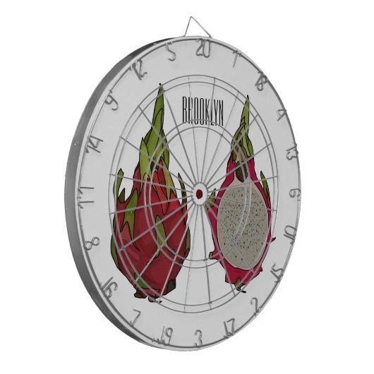 Tekenvruchtenafbeelding cartoon dartbord (Voorkant Links)
