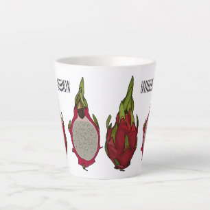 Tekenvruchtenafbeelding cartoon latte mok