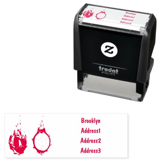 Tekenvruchtenafbeelding cartoon  zelfinktende stempel (In situ)