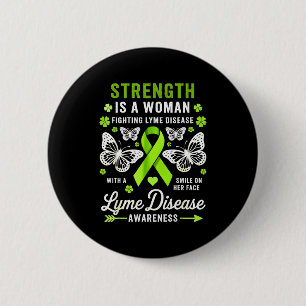 Tekenziekte bewustzijn vrouwen vlinder lyme ronde button 5,7 cm