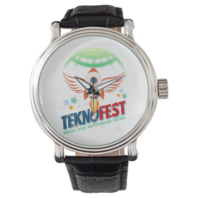 TEKNOFEST Rocket Design - Luchtvaart en Technologi Horloge (Voorkant)