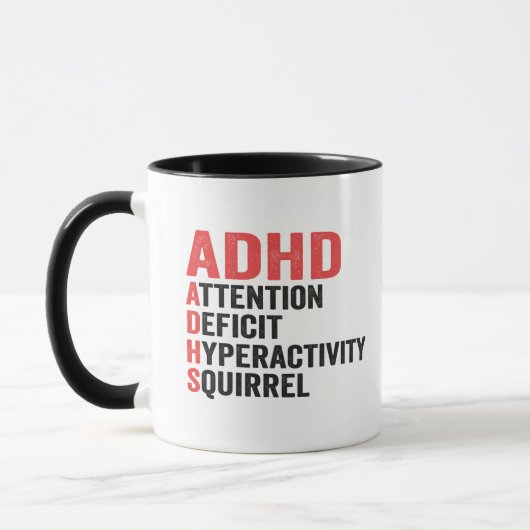 Tekort aan hyperactiviteit Eekhoorn ADHD Cadeau Mok (Links)